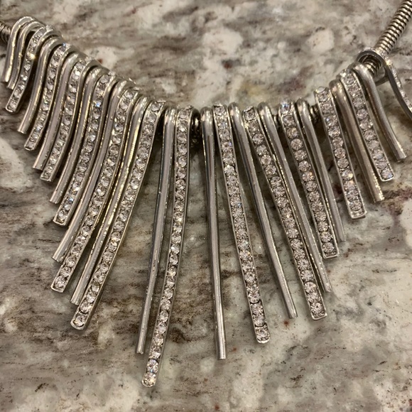 Silver Rhinestone Choker - Picture 2 of 5